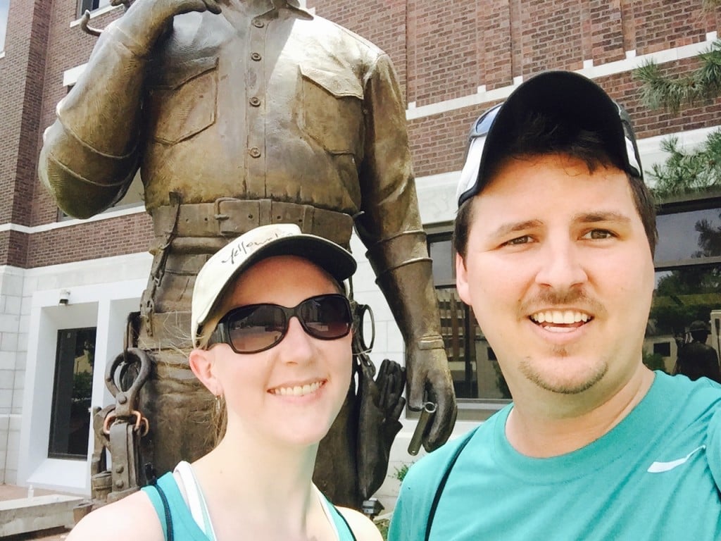 Mid-race, we had to take a quick selfie in front of this statue for part of a challenge.
